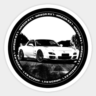 MAZDA RX-7 FD Black 'N White 4 (Black Version) Sticker